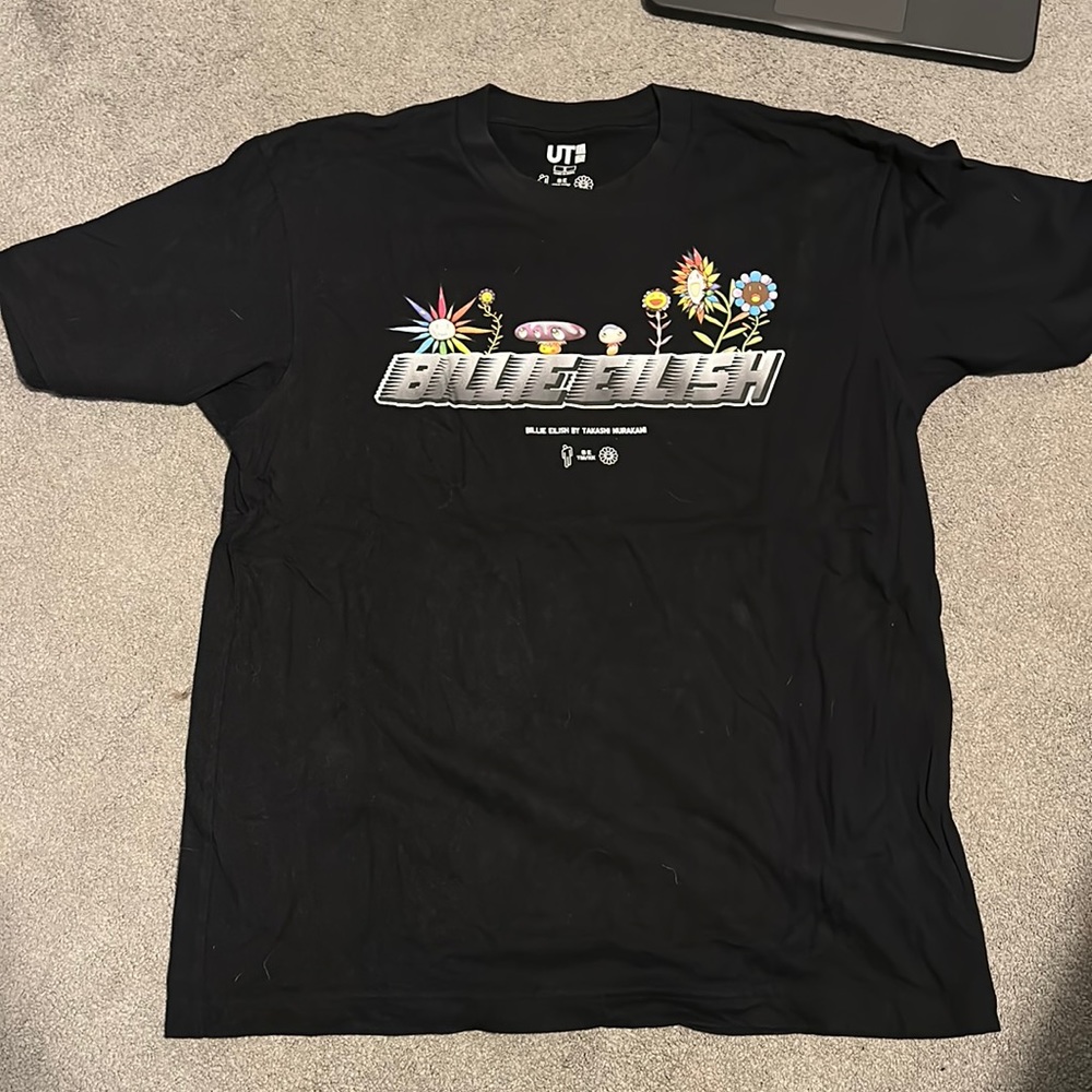 billie eilish by takashi murakami black tee shirt